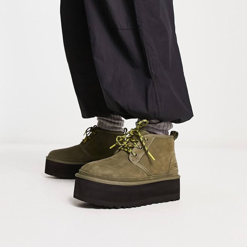 NEW IN BOX Ugg Neumel Heritage Platform Boots in Olive